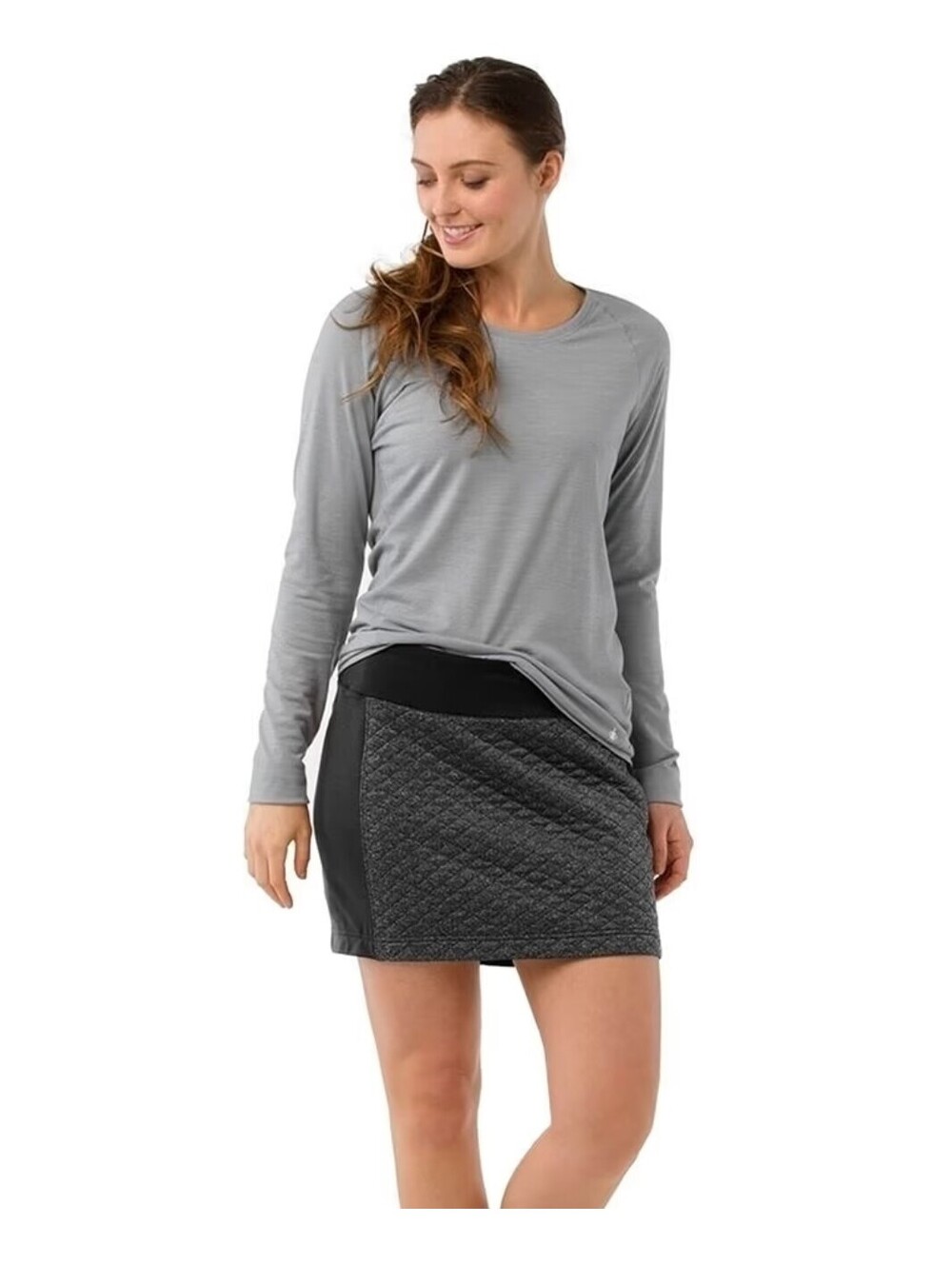 Smartwool Diamond Peak Quilted Skirt Women S Gray Black Merino Wool Outdoor